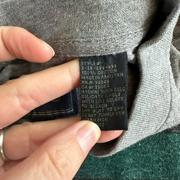 Roper Men's Size X-Large Long Sleeve Henley Shirt in Gray with Aztec Design - Picture 8 of 9